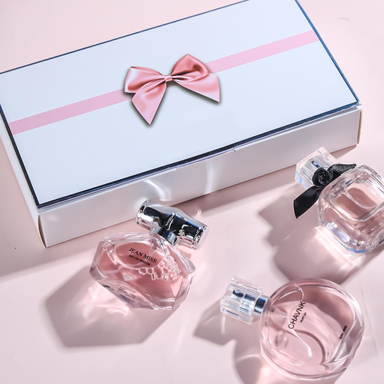 Conjuntos de 3 perfumes para mujer caja rosa (no réplica)