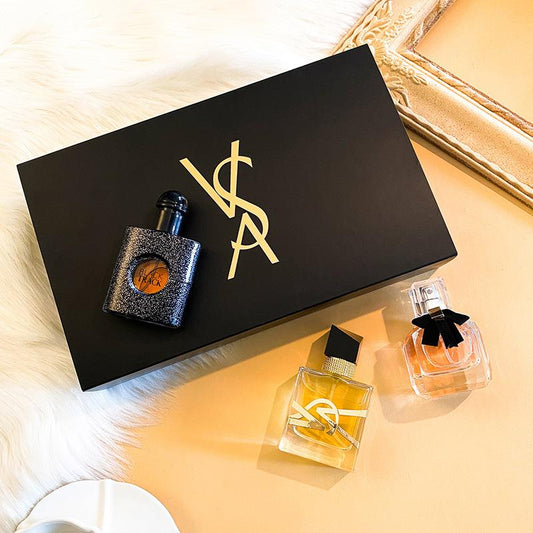 Conjuntos de 3 perfumes para mujer tipo YSL caja negro (no réplica)